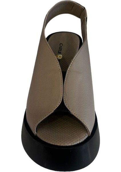 42624 Kadın Deri Yazlık Ayakkabı Vizon fiyatları