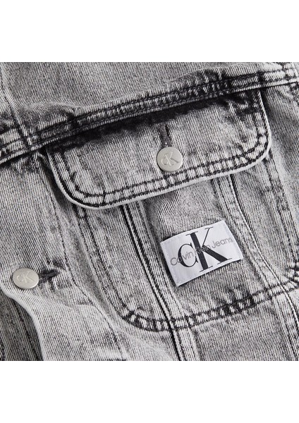 Calvin Klein Erkek Marka Logo Detaylı Baskılı Regular Fit Kısa Kollu Gri Ceket J30J324574-1BZ