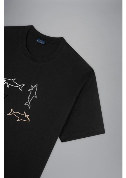 Erkek Pamuklu Kısa Kollu Yuvarlak Yaka Siyah T-Shirt 24411088-011 fırsatları