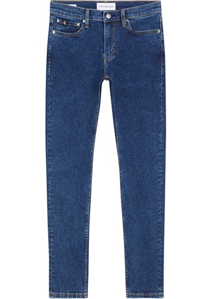 Erkek Pamuklu Normal Bel 5 Cepli Düğmeli Mavi Jeans J30J324194-1BJ