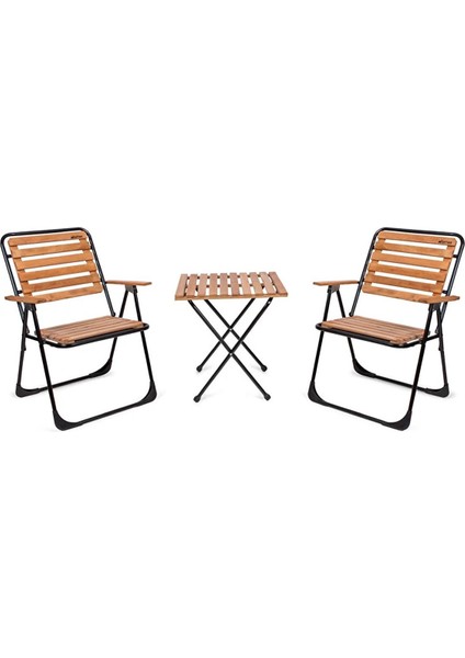 Bistro Set Metal Ayak 2 Sandalye 1 Sehpa