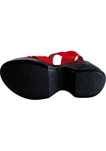 42627 Kadın Deri Yazlık Ayakkabı Kırmızı indirimleri