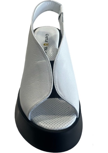 42624 Kadın Deri Yazlık Ayakkabı Beyaz fiyatları