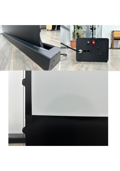 212X123 cm Taşınabilir Portatif Elektrikli Pull Up Floor Screen Projeksiyon Perdesi PEX-200