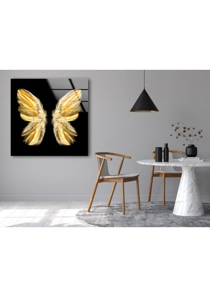 Altın Kelebek Temperli Cam Duvar Tablosu modelleri