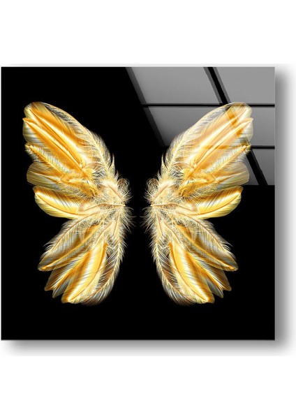 Altın Kelebek Temperli Cam Duvar Tablosu fırsatları