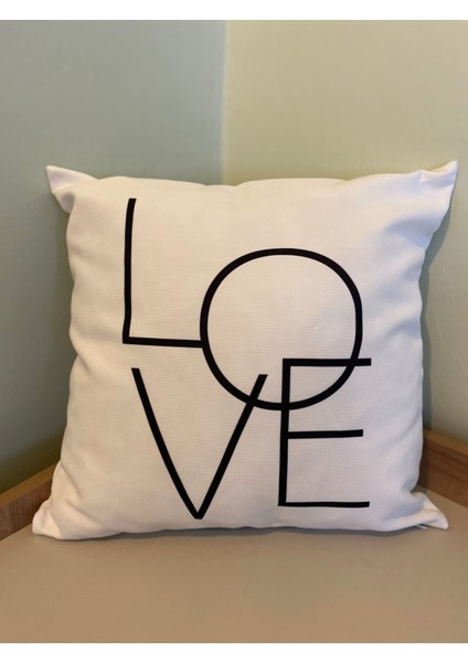 Love Baskılı Kırlent Kılıfı 43X43CM