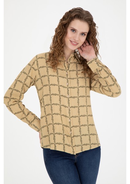Kadın Kum Gömlek Desenli 50272138-VR085 modelleri