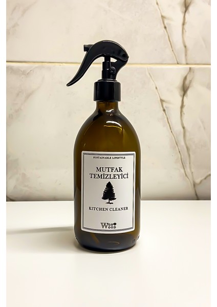 Amber Cam Stantsız Mutfak Temizleyici Şişesi