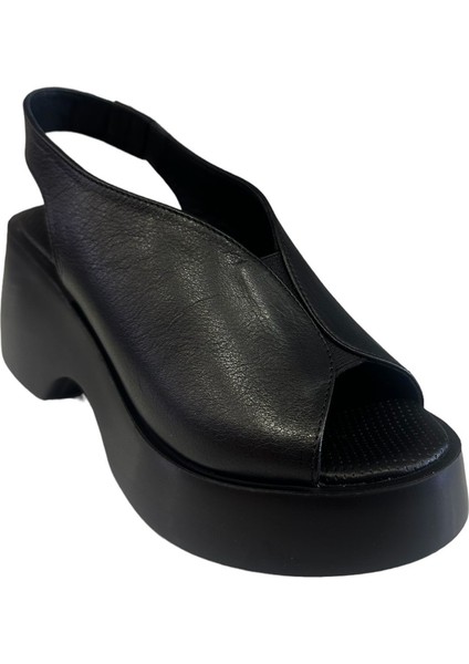 42624 Kadın Deri Yazlık Ayakkabı Siyah