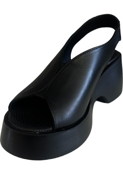 42624 Kadın Deri Yazlık Ayakkabı Siyah modelleri