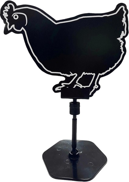 Ayaklı Etiket Tutucu ve Pvc Yaz-Sil Tavuk Figürlü Tutar Etiketi 10 Lu Set