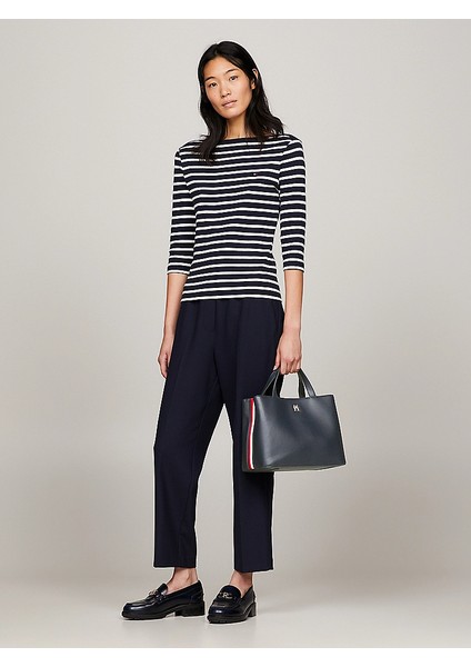 Kadın Deri Marka Logolu Fermuarlı Günlük Kullanım Lacivert Omuz Çantası AW0AW16075-DW6 fiyatları