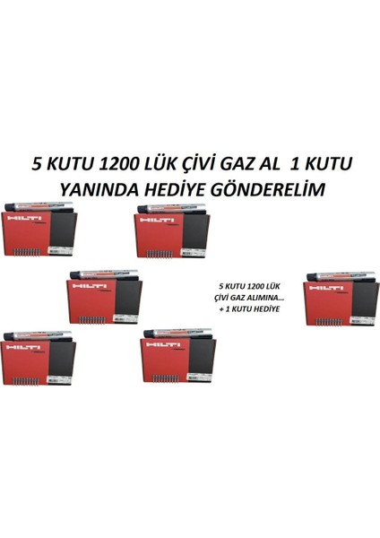 5 Kutu 27 Mx Gc 42 1200LÜK Çivi Gaz Alana  + 1 Kutu Hediye