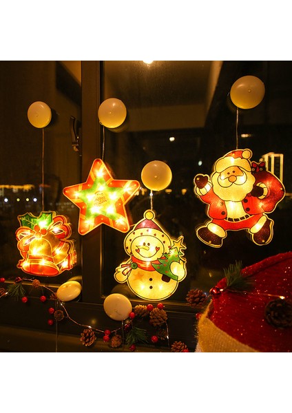 Window Decoration Lights Vantuzlu Yılbaşı Süsü Ledli Zil