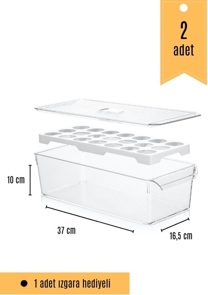 Midi Boy Yumurtalık Altlıklı Buzdolabı Düzenleyici Organizer 2 Adet fiyatları