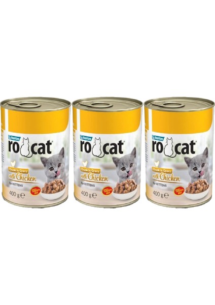 Tavuklu Yavru Parça Etli Kedi Konserve 400 gr x 3 Adet