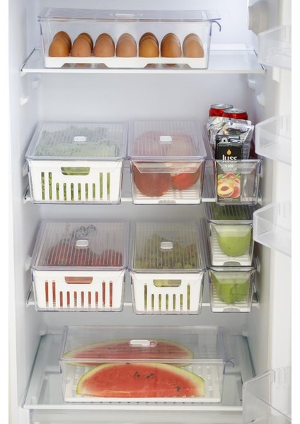 Midi Boy Izgaralı Buzdolabı Düzenleyici Organizer 3 Adet