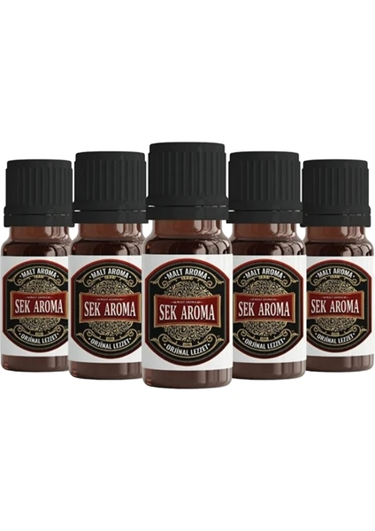 Sek Aroma 5 Adet Tek Kullanımlık Red Malt Hazır Karışım Viski Kiti - Red Malt Hazır Karışım Viski Aroması 10 ml+Test Kiti Hediyeli