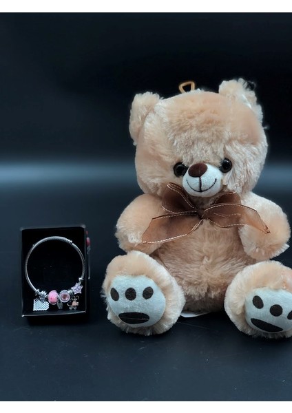 14 Şubat Sevgililer Günü Özel Hediye Seti Peluş Ayıcık,pandora Çelik Bileklik Sevgiliye Hediye