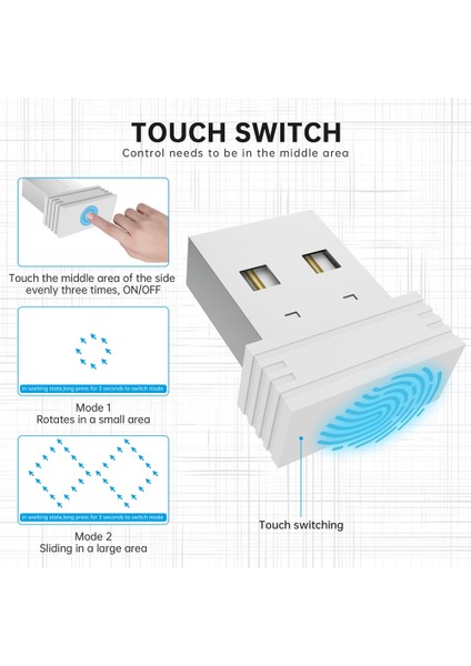 USB Fare Jiggler, Otomatik Bilgisayar Fare Taşıyıcı Jiggler, Dokunmatik Açma/kapama Anahtarlı Fare Hareketi, Beyaz (Yurt Dışından) modelleri
