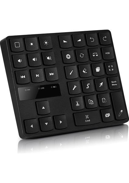 Bluetooth Çizim Tuş Takımı, Procreate Için 35 Tuşlu Şarj Edilebilir Kablosuz Klavye ve Çizim Kısayolları Grafiği (Yurt Dışından)