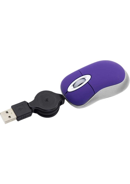 Mini USB Kablolu Fare Geri Çekilebilir Minik Küçük Fare 1600 Dpı Optik Kompakt Seyahat Fareleri Windows 98 2000 Xp Vista Sürümü (Yurt Dışından)