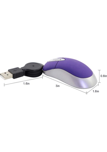 Mini USB Kablolu Fare Geri Çekilebilir Minik Küçük Fare 1600 Dpı Optik Kompakt Seyahat Fareleri Windows 98 2000 Xp Vista Sürümü (Yurt Dışından) indirimleri