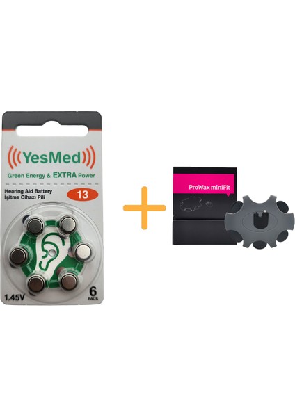 Extra Power 13 Numara Işitme Cihazı Pili (1 Paket = 6 Adet Pil ) + Hediye Prowax Minifit Filtre