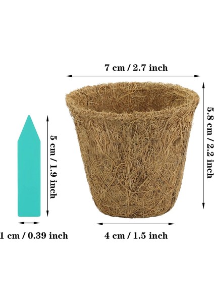 48 Paket Saksı Biyobozunur Bitki Etiketleri Çiçek ve Fidanlar Için Mini Saksılar (Yurt Dışından)