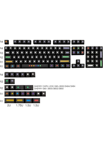 128 Tuşlar/set Nokta Keycaps Kiraz Profili Mx Anahtarı Için Pbt Anahtar Caps Mekanik Klavye Boya Süblimasyon Anahtar Kapağı (Yurt Dışından)