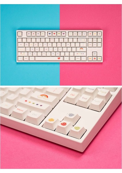 Renkli Keycaps 127 Tuşlar Kiraz Profil Pbt Boya Süblimasyon Mx Anahtarı Fit 68/87/96/104 Mekanik Klavye (Yurt Dışından)