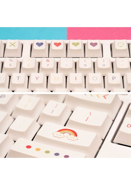 Renkli Keycaps 127 Tuşlar Kiraz Profil Pbt Boya Süblimasyon Mx Anahtarı Fit 68/87/96/104 Mekanik Klavye (Yurt Dışından)