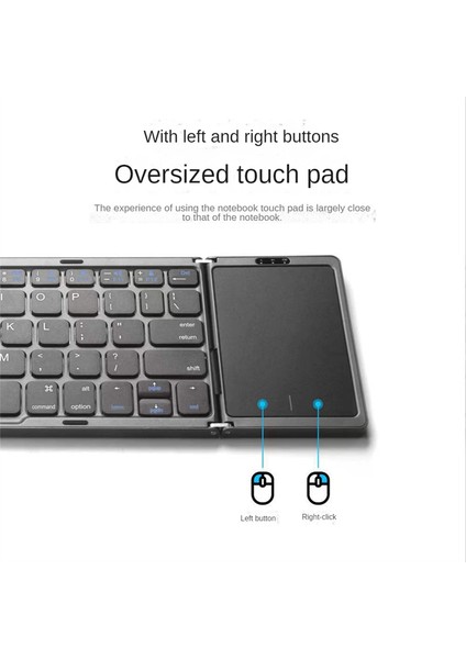 Windows Android Tablet Telefon Için 3 Kanal Bağlantılı Taşınabilir Mini Katlanır Kablosuz Bluetooth 5.1 Klavye, Gümüş (Yurt Dışından)