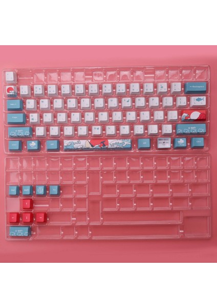 Mx Anahtarları Için %60 Pbt Keycaps Set Profili Mekanik Oyun Klavyesi GK61 64 (Mercan Denizi Japonca) (Yurt Dışından)