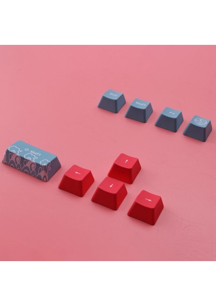 Mx Anahtarları Için %60 Pbt Keycaps Set Profili Mekanik Oyun Klavyesi GK61 64 (Mercan Denizi Japonca) (Yurt Dışından)