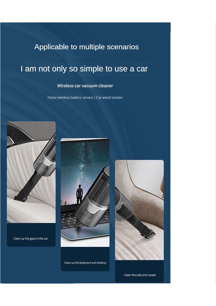 K7 Araba Elektrikli Süpürge 9000PA Süper Emiş Ev Taşınabilir Kablosuz Şarj El Klavye Elektrikli Süpürge 120W-A (Yurt Dışından)