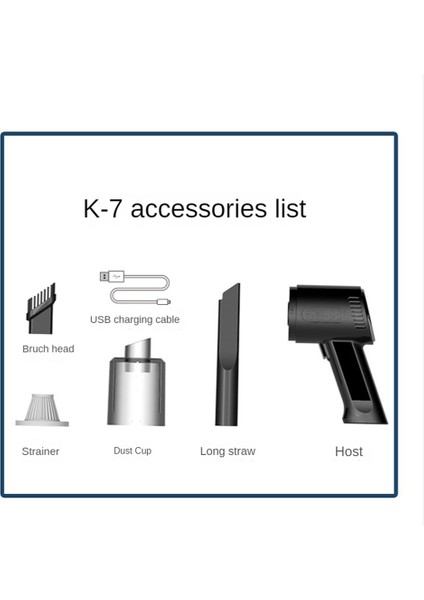 K7 Araba Elektrikli Süpürge 9000PA Süper Emiş Ev Taşınabilir Kablosuz Şarj El Klavye Elektrikli Süpürge 120W-A (Yurt Dışından) modelleri