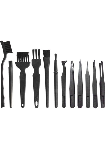 12 Parça Plastik Saplı Naylon Anti Statik Fırçalar Bilgisayar Klavyesi Için Küçük Taşınabilir Temizleme Klavye Fırça Seti (Yurt Dışından)