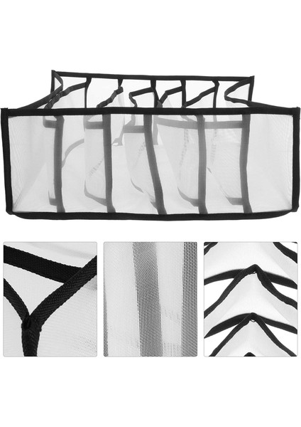 Dolap Iç Giyim Saklama Kutusu Çekmece Bölme Çorap Saklama Kutusu 6 Bölmeli (Siyah) (Yurt Dışından) indirimleri