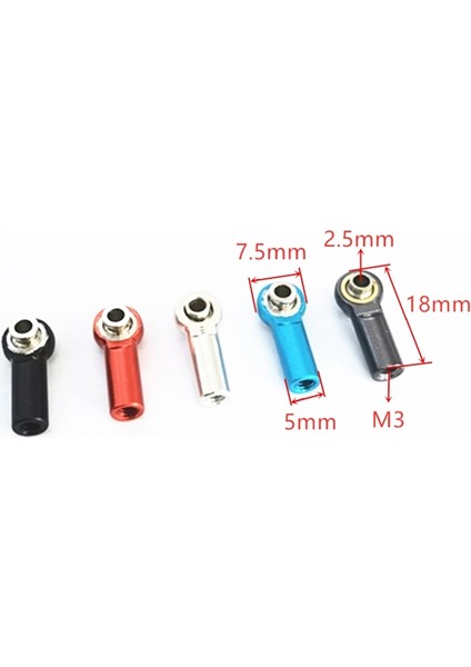 10 Adet Metal M2.5 Bağlantı Rot Ucu Rotil A959 12428 144001 C24 Mn D90 MN99S Rc Araba Parçaları, Siyah (Yurt Dışından)