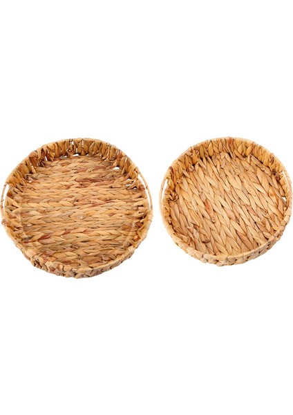 Adet Yuvarlak Örgülü Deniz Çayırı Su Sümbülü Tepsi Seti 33CM + 28CM Çaplı Meyve Kasesi (Yurt Dışından)