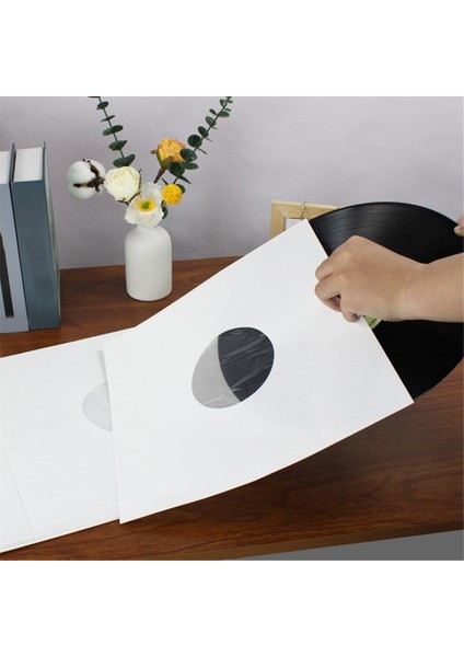20 Parça 12 Inç Lp Kayıt Kapağı Açılıp Kapanabilir Dış Kollu Kağıt Torba Vinil Kayıt Saklama Torbaları (Yurt Dışından)
