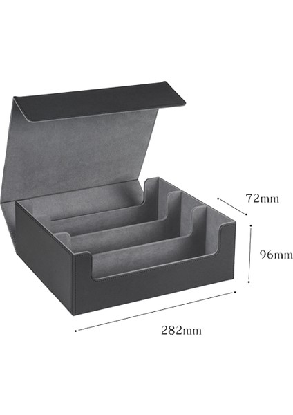 1800+ Ticaret Kartları Için Kart Destesi Kutusu, Manyetik Kart Saklama Kutusu Üstten Yüklemeli Güverte Kutusu Oyun Kartları Kutusu Siyah + Gri (Yurt Dışından)