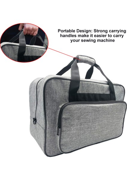 Anti Scratch Dikiş Makinesi Çantası Kolları ile Saklama Kutusu Fermuar Kapatma Kapasiteli Çanta Dikiş Aksesuarları Için A (Yurt Dışından)