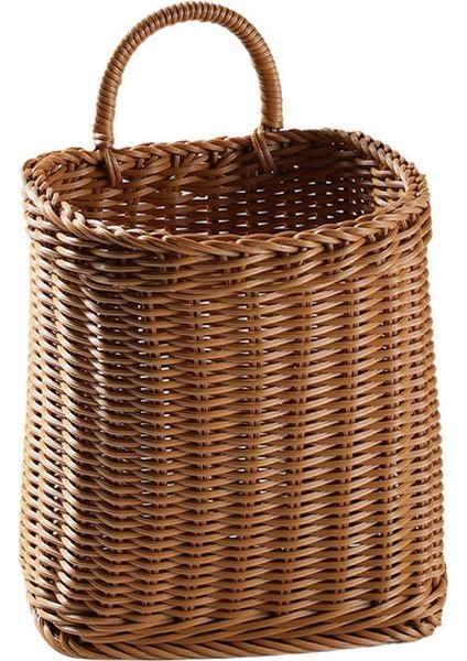 Mutfak Depolama Sepeti Saplı Dokuma Asılı Sepetler Oturma Odası Meyve Çeşitli Eşyalar Organizatör El Dokuma Sepetleri-L (Yurt Dışından)