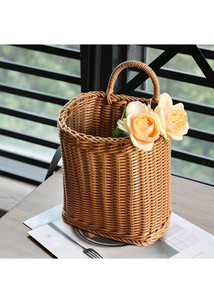 Mutfak Depolama Sepeti Saplı Dokuma Asılı Sepetler Oturma Odası Meyve Çeşitli Eşyalar Organizatör El Dokuma Sepetleri-L (Yurt Dışından) fiyatları