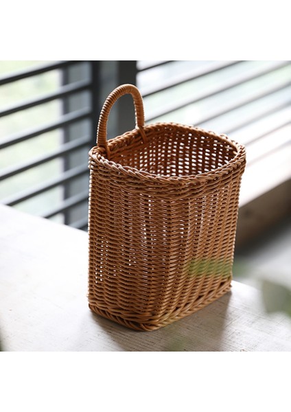 Mutfak Depolama Sepeti Saplı Dokuma Asılı Sepetler Oturma Odası Meyve Çeşitli Eşyalar Organizatör El Dokuma Sepetleri-L (Yurt Dışından) fırsatları