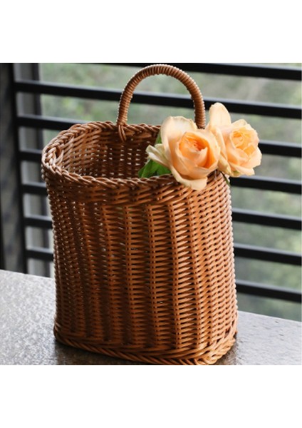 Mutfak Depolama Sepeti Saplı Dokuma Asılı Sepetler Oturma Odası Meyve Çeşitli Eşyalar Organizatör El Dokuma Sepetleri-L (Yurt Dışından) indirimleri