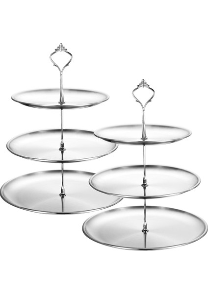 Kek Standları Paslanmaz Çelik Katmanlı Cupcake Standı 3 Katmanlı Servis Tepsisi Masa Ekran Cupcake Kulesi Kek Tabakları (Yurt Dışından)